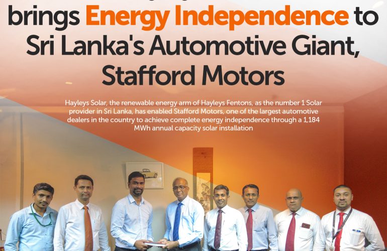 Handing over of the completion of Stafford Motors solar installation