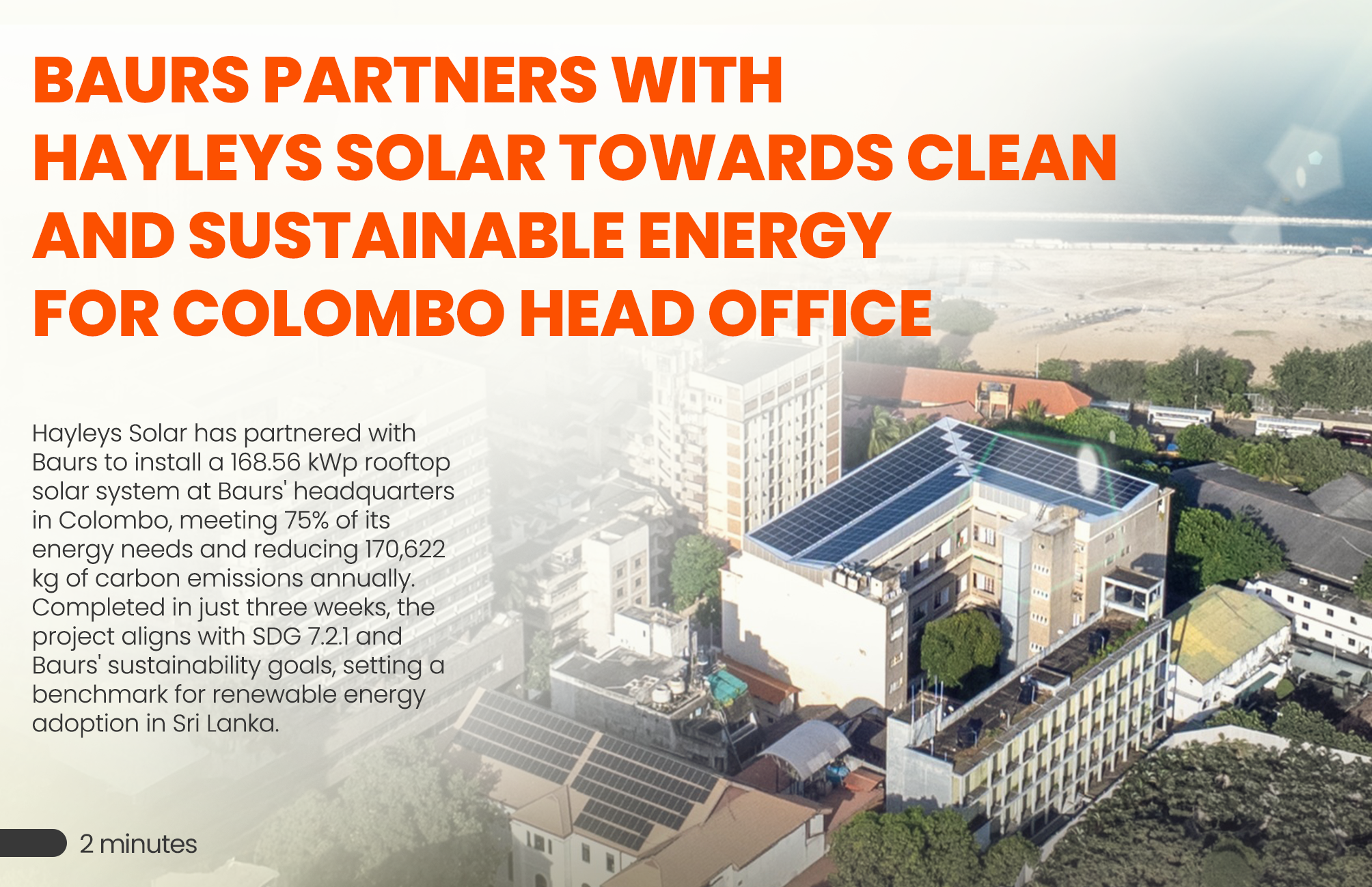 baurs partners with hayleys solar for sustainable energy at head office